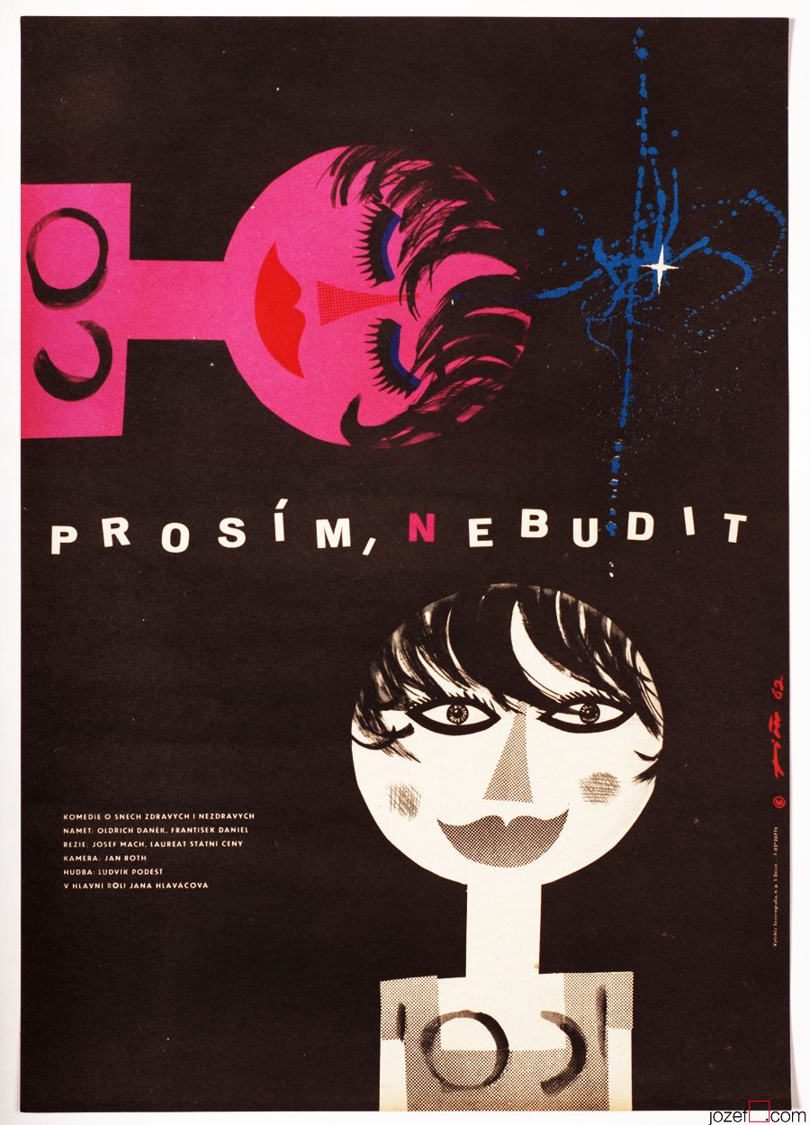 Movie Poster, Please don’t wake me up, Jaroslav Fiser, 60s Cinema Art