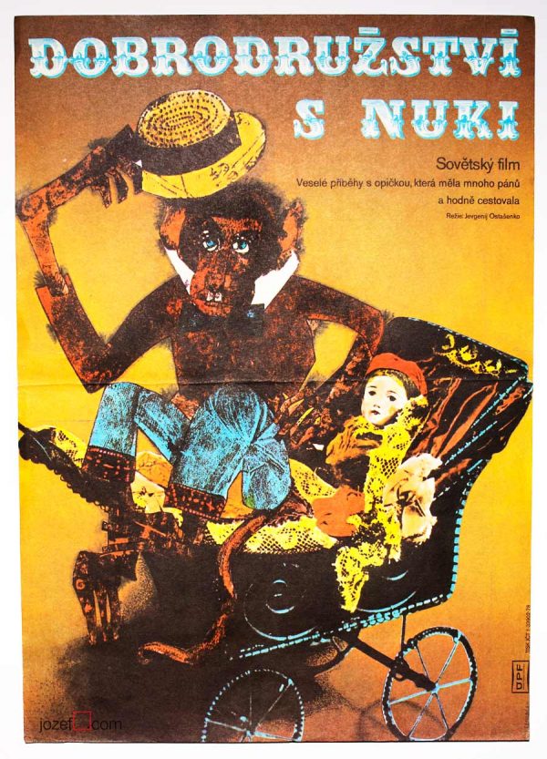 Kids Movie Poster, Adventures with Nuki, 1970s Cinema Art