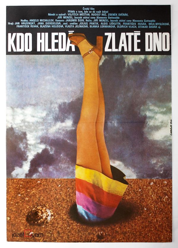 Who Looks For Gold, 1970s Movie Poster, Karel Vaca