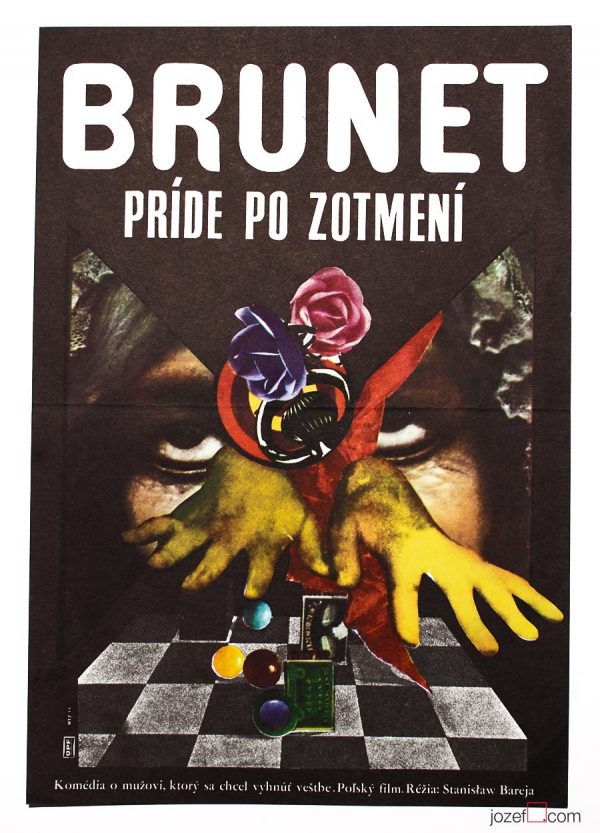 Movie poster, Brunet Will Call, 70s Cinema Art