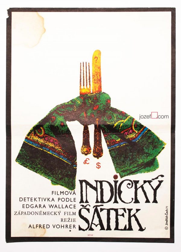 Movie Poster, The Indian Scarf, 1970s Poster Design