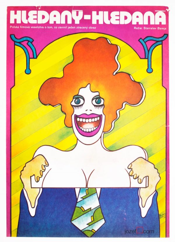 Movie Poster, Vratislav Hlavatý, 70s Illustrated Art