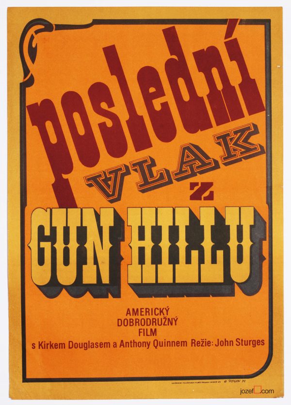 Western Movie Poster, Last Train from Gun Hill, 1970s Cinema Art