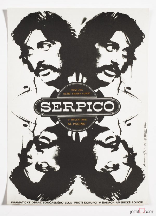 Serpico movie poster, 1970s poster art