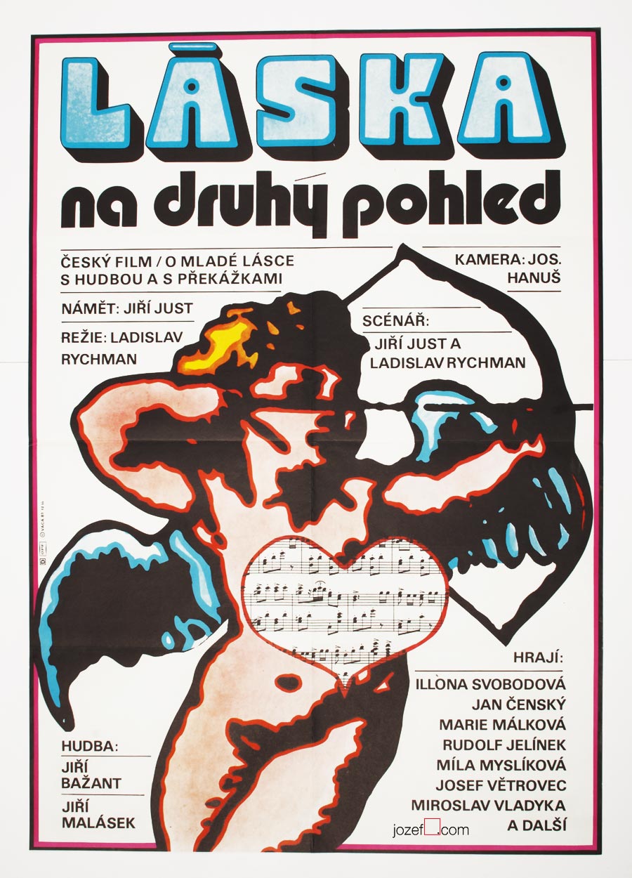 Movie Poster, Love at Second Sight, Karel Vaca, 1980s Cinema Art