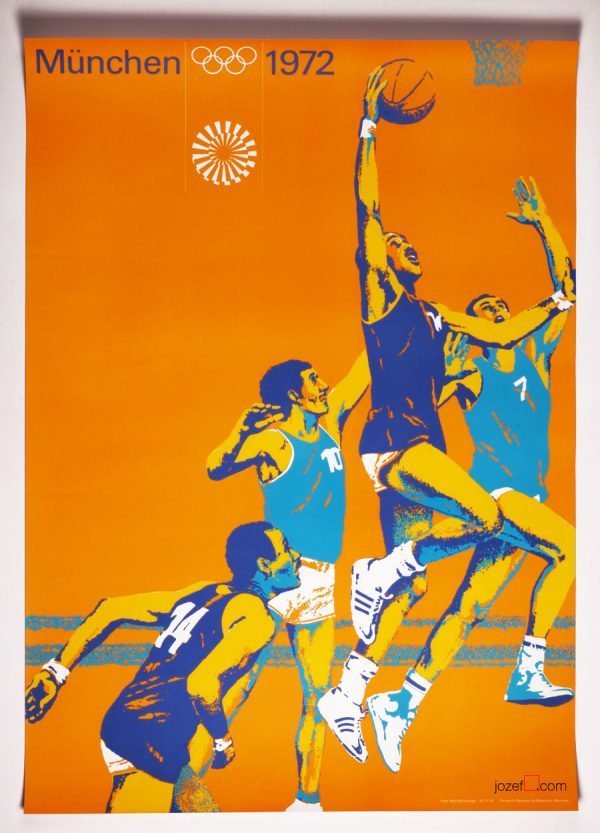 Otl Aicher, Basketball poster, Munich Olympics
