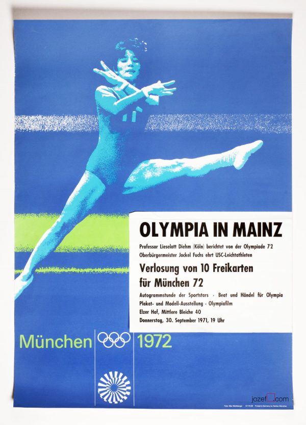 Gymnastics Poster, Munich Olympics, Otl Aicher