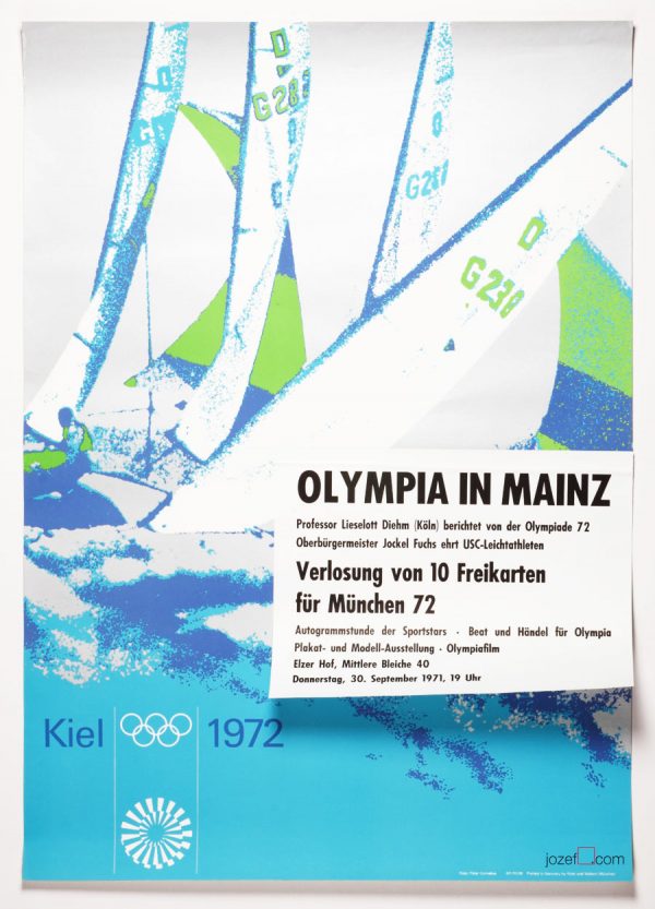Munich Olympics, Vintage Poster, Otl Aicher, 1970s poster Design