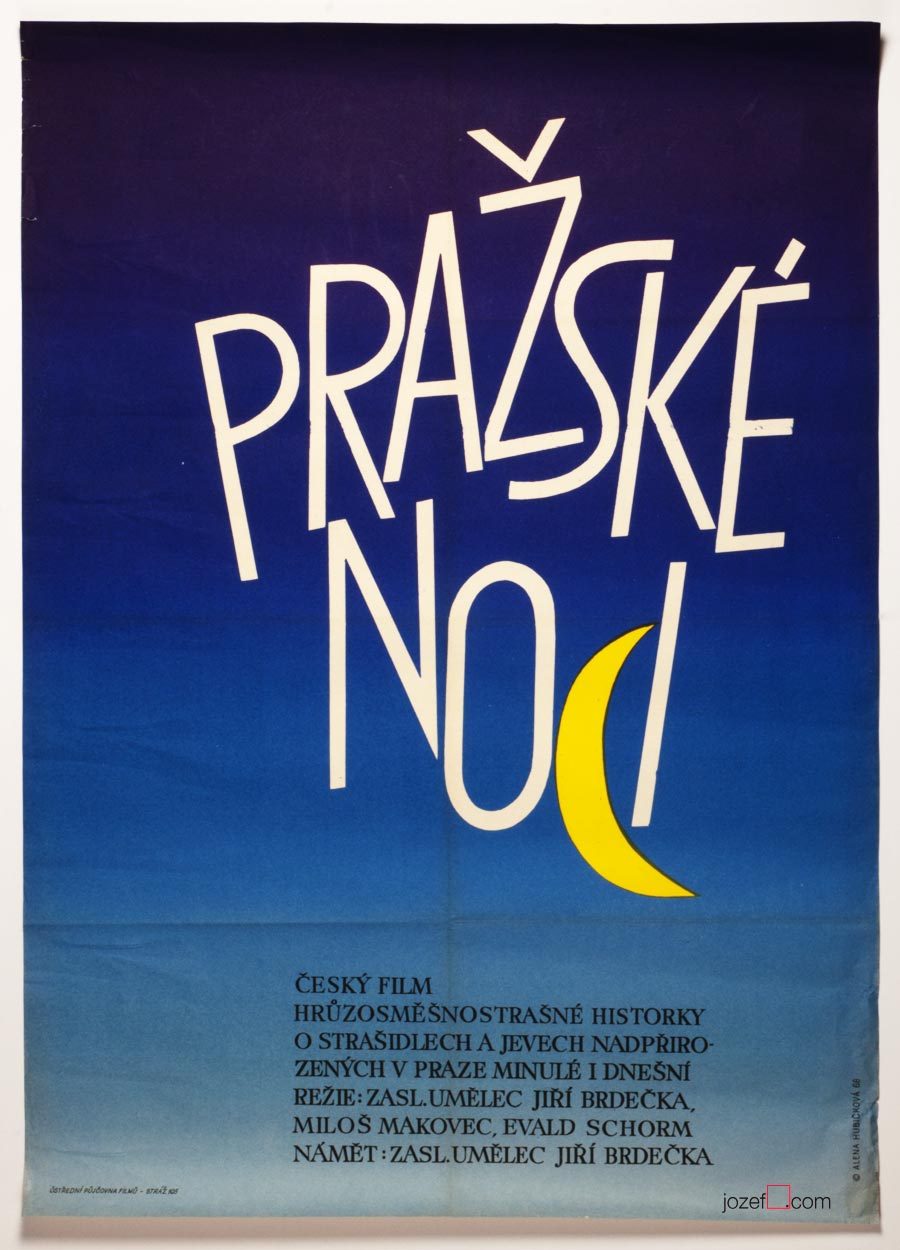 Minimalist poster Prague Nights, 1960s Poster