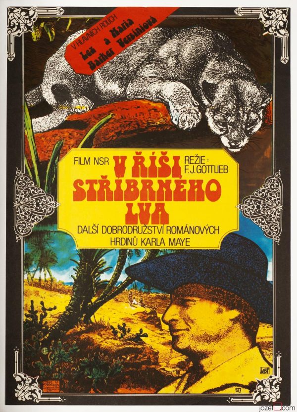 Western Movie Poster, Kingdom of the Silver Lion, Jan Meisner, 1970s Cinema Art