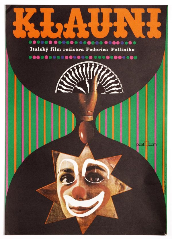 I Clowns, Federico Fellini, Vintage Movie Poster