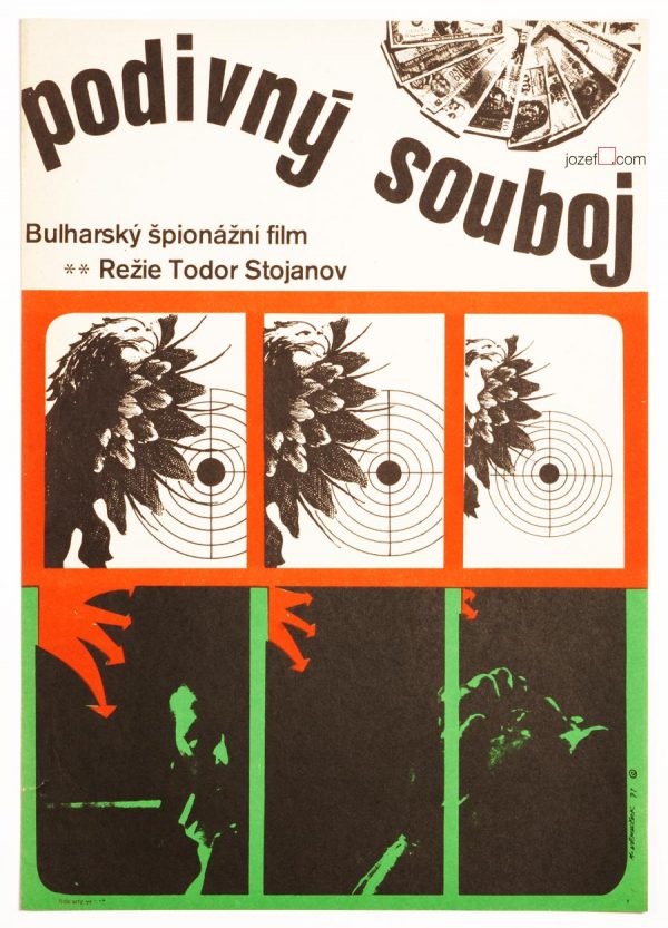 Vintage Movie Poster, Strange Duel, 70s Movie Poster, Miroslav Nemecek