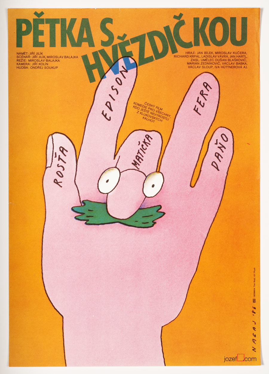 Kids Movie Poster, Bad Marks, Vladimir Nagaj, 1980s Cinema Art