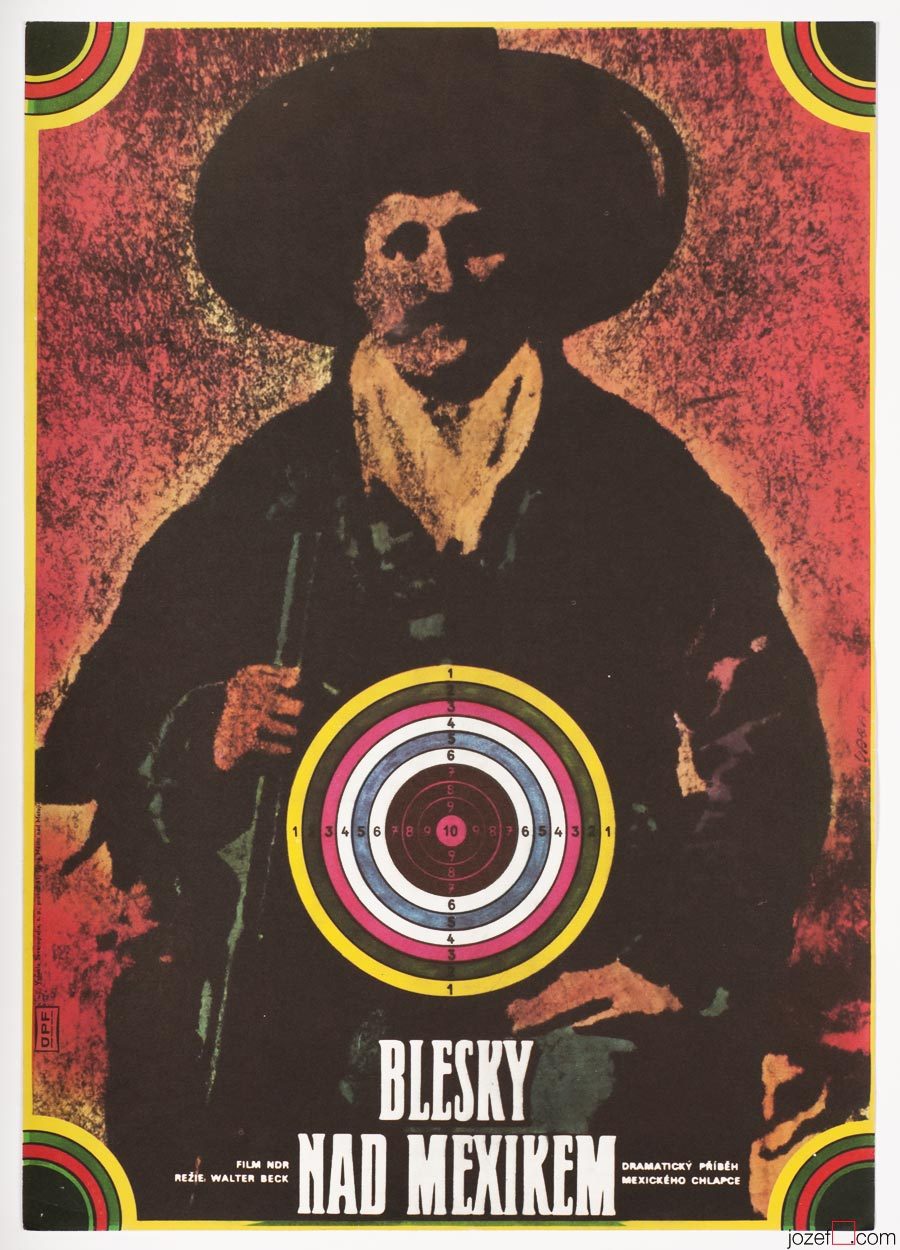 Western Movie Poster - Death for Zapata, Poster Art by Karel Vaca.