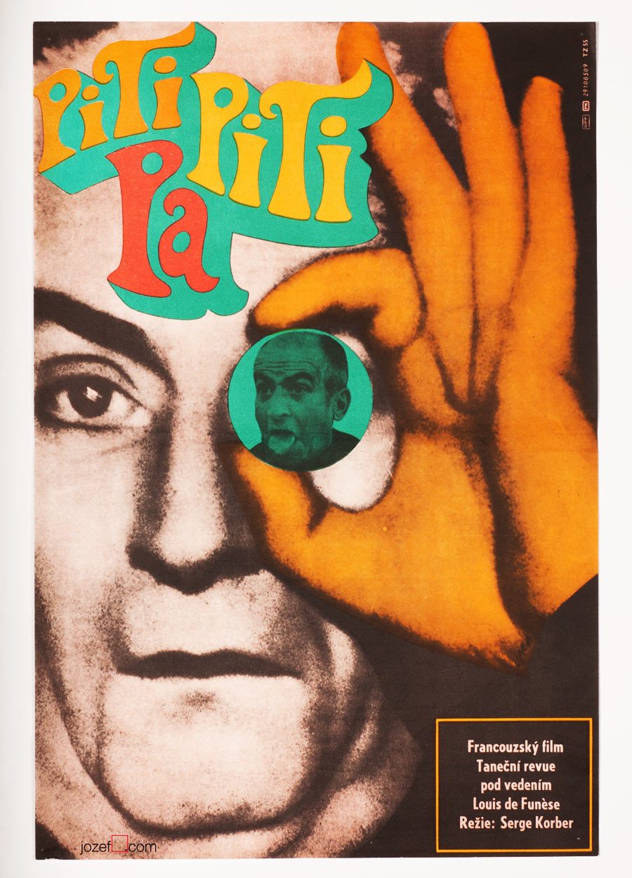 Collage Movie Poster, Louis de Funes, The Band, Karel Vaca