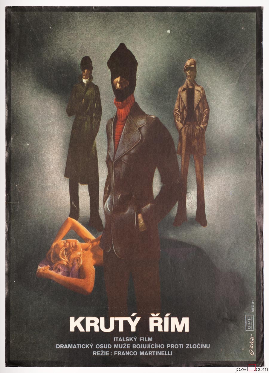 Movie Poster, Violent City, Zdenek Vlach, 1970s Cinema Art