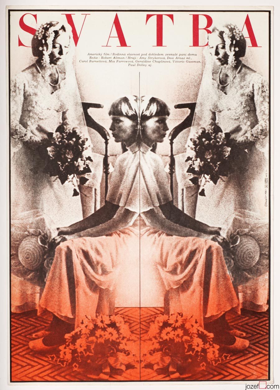 Movie Poster A Wedding. Minimalist poster design by Zdeněk Ziegler.