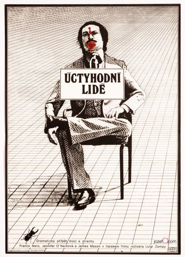 The Flower in His Mouth poster, 1970s Poster Art, Zdeněk Ziegler