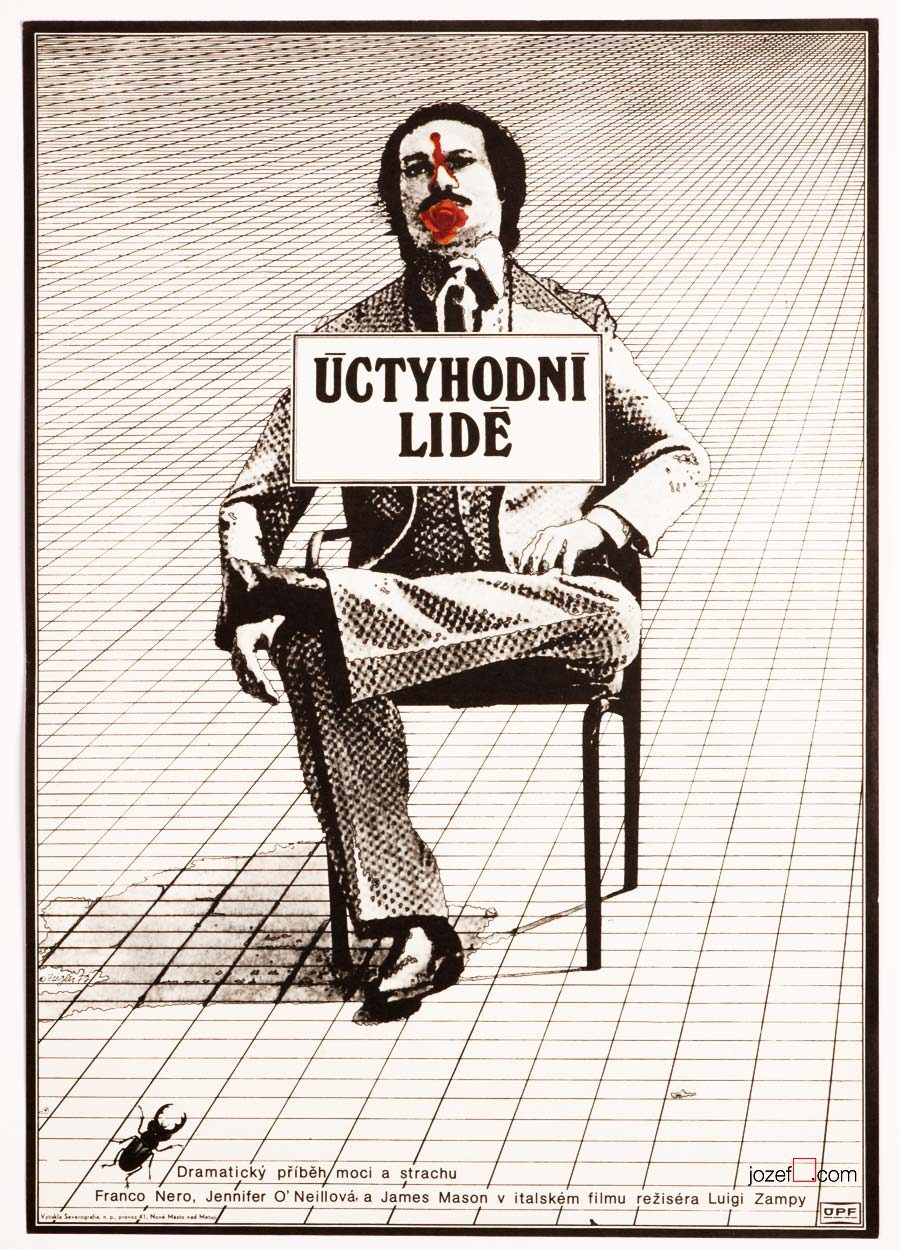 The Flower in His Mouth poster, 1970s Poster Art, Zdeněk Ziegler