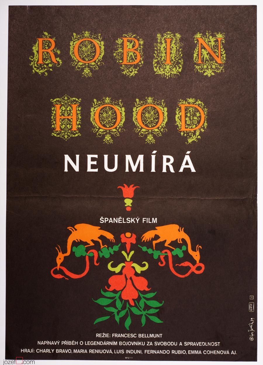 Typography Poster, Robin Hood Never Dies, 1970s Movie Poster
