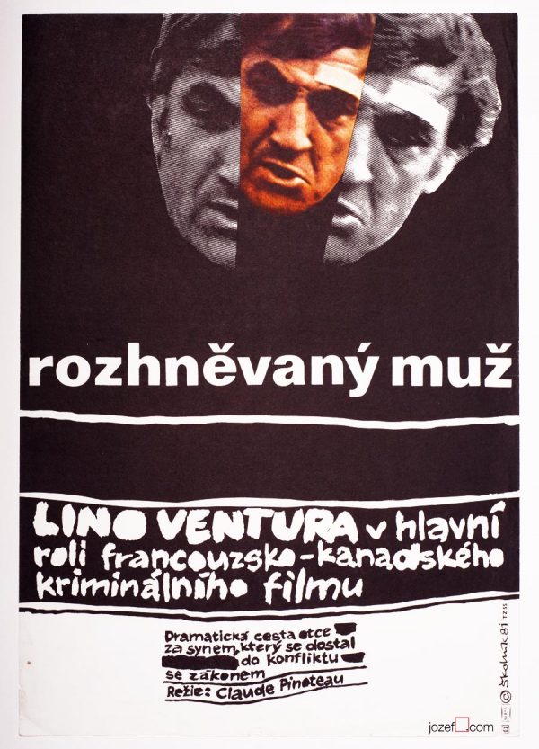 Movie Poster, The Angry Man, 1980s Collage Poster