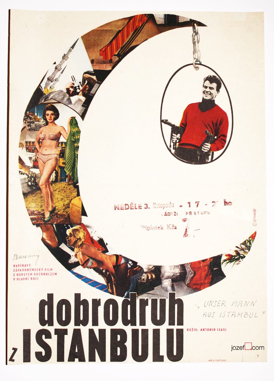 Film poster, That Man in Istanbul, 60s Collage Poster Art