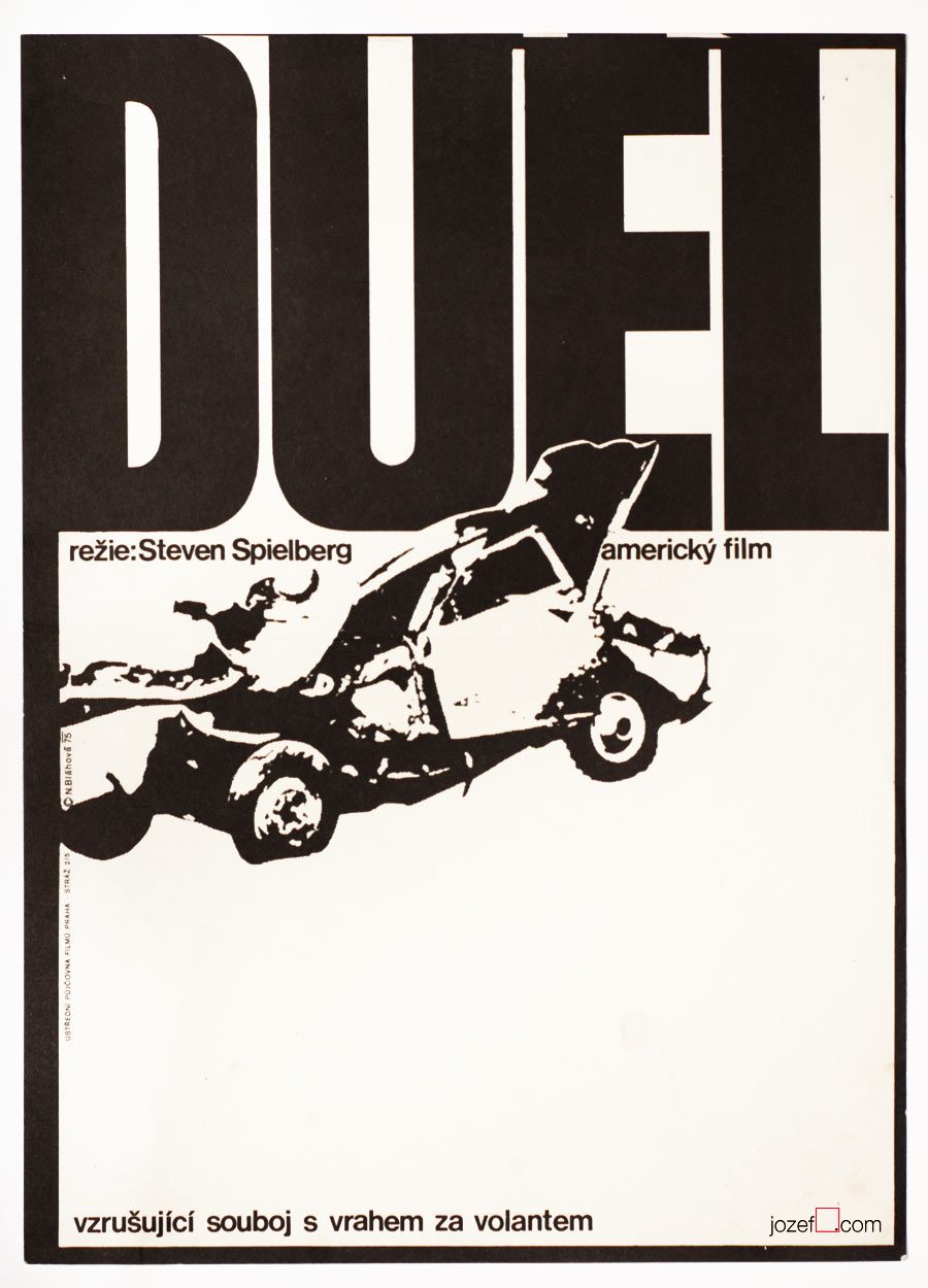 Duel movie poster, 1970s minimalist poster
