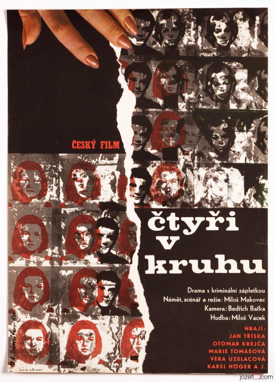 Film poster, Four in a Circle, Collage poster