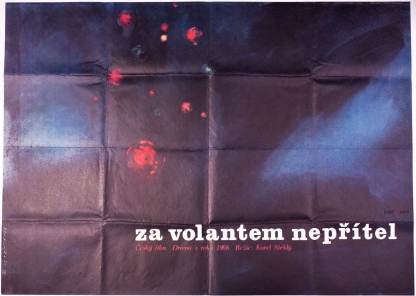 Abstract Movie Poster, Enemy Behind the Steering Wheel, Dimitrij Kadrnozka, 70s Cinema Art