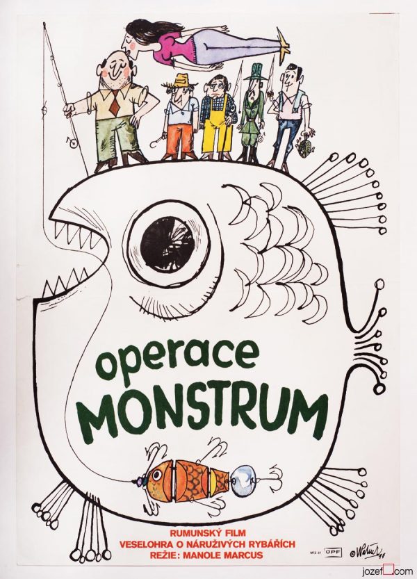 1970s Movie Poster, Operation Monster, Vladimir Vaclav Palecek
