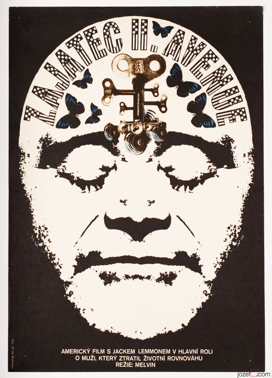 Movie Poster, The Prisoner of Second Avenue, Karel Vaca, 1970s Graphic Design