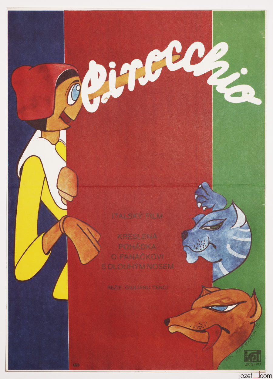 Pinocchio poster, 80s Kids Movie Poster