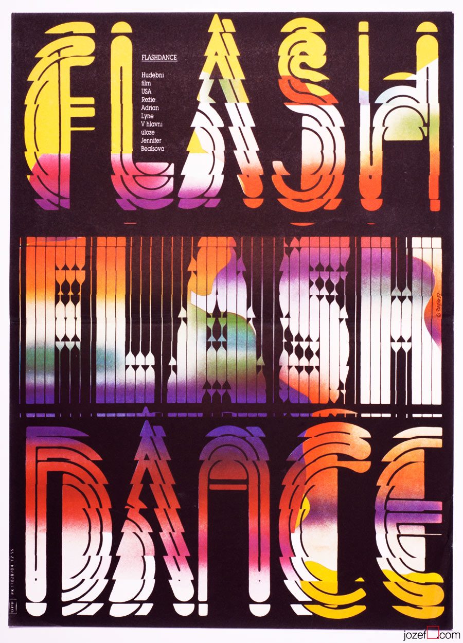 Flashdance poster, Vintage typography print