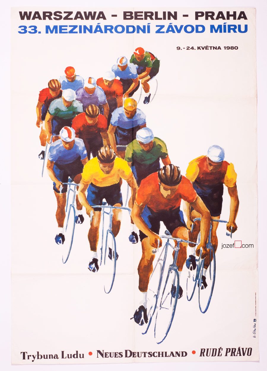33rd Course De La Paix The Peace Race Vintage Cycling Poster regarding The Brilliant  cycling posters intended for Your own home