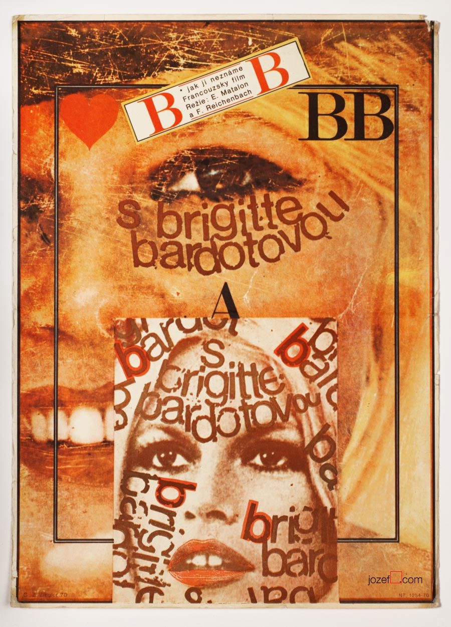 Brigitte Bardot, Movie Poster, Zdenek Ziegler
