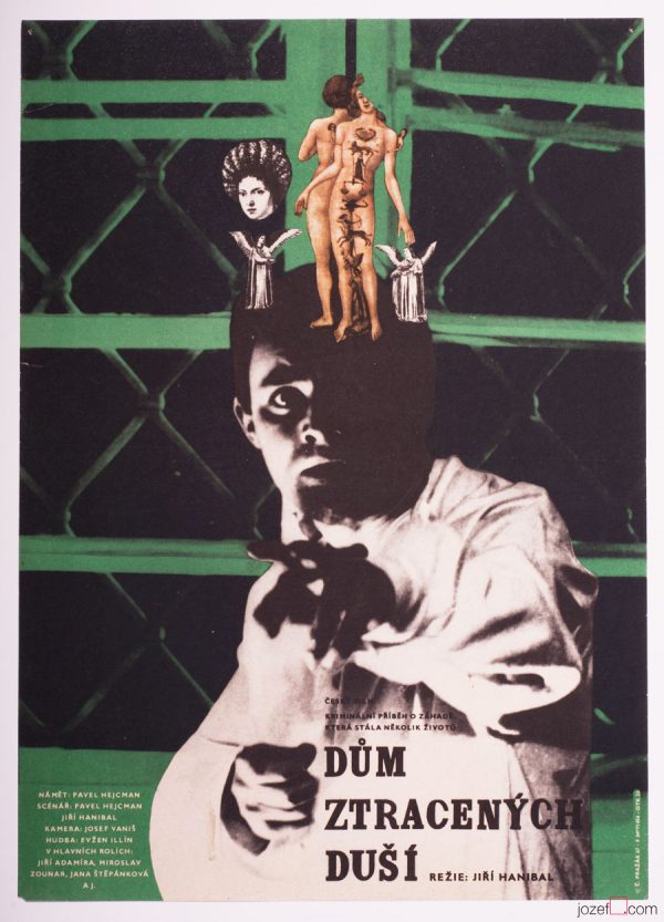 1960s Surreal Movie Poster, The House of Lost Souls, Cenek Prazak