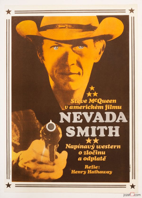 Nevada Smith Movie Poster, 60s Vintage Poster Art