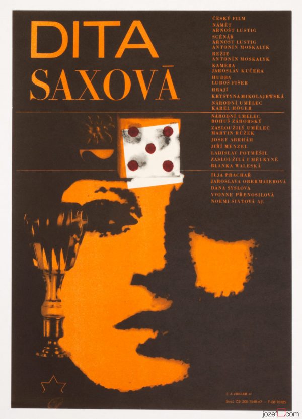 Dita Saxová Movie Poster, Zdenek Ziegler 60s Artwork