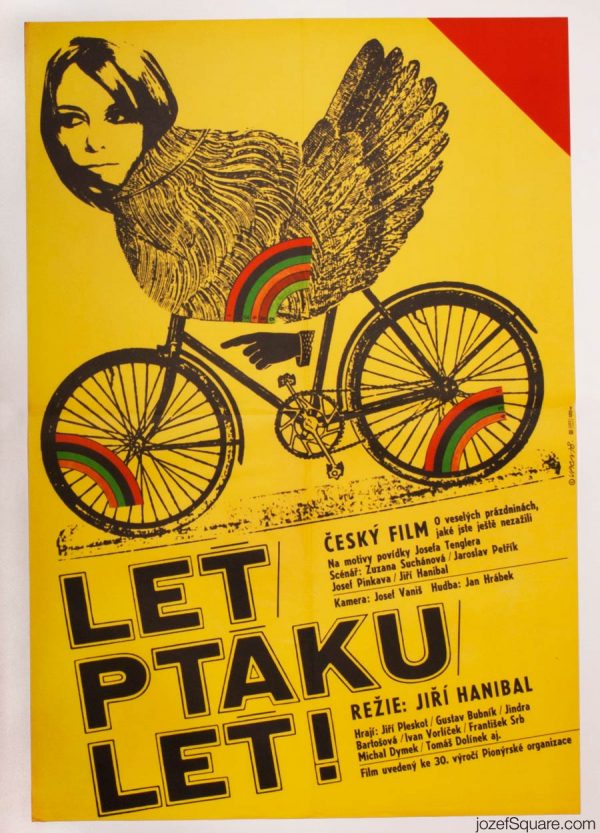 Fly, Bird, Fly Movie Poster, Karel Vaca 70s Artwork