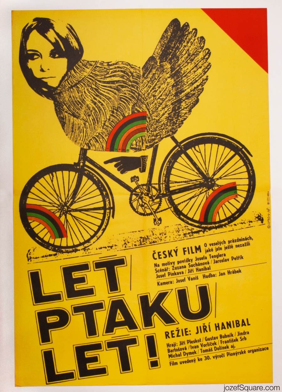 Fly, Bird, Fly Movie Poster, Karel Vaca 70s Artwork