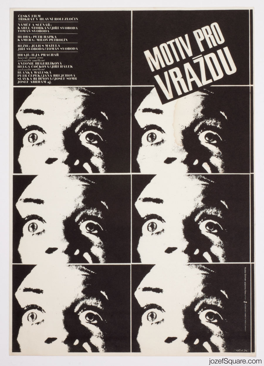 Motive for Murder Movie Poster, Karel Vaca, 1975
