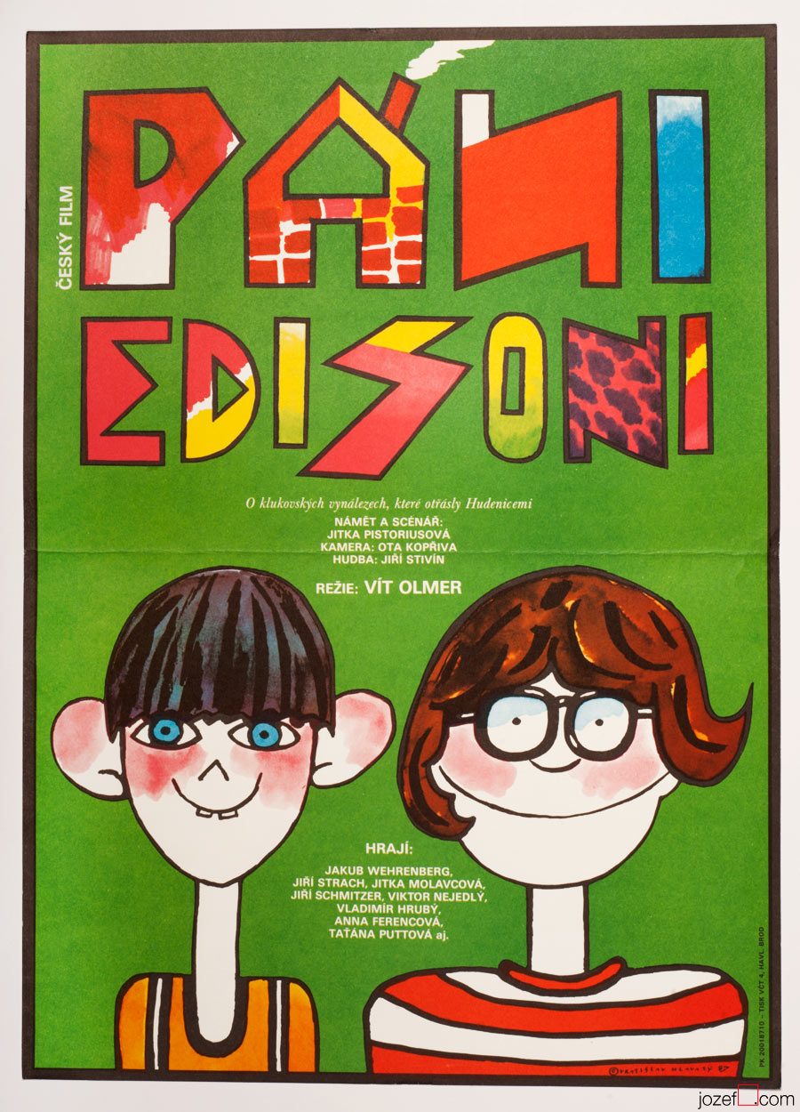 Young Edisons Kids Movie Poster, 80s Artwork
