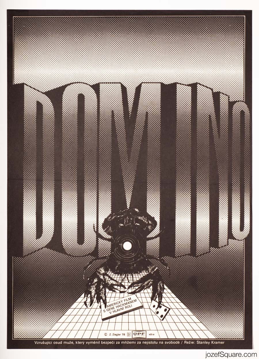 The Domino Principle Movie Poster, Zdenek Ziegler 70s Artwork