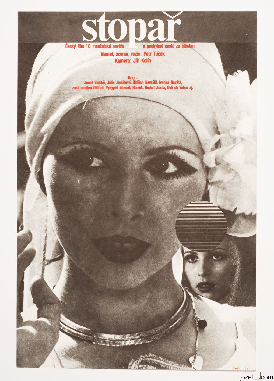 Movie Poster The Hitchhiker, 70s Milan Grygar Artwork