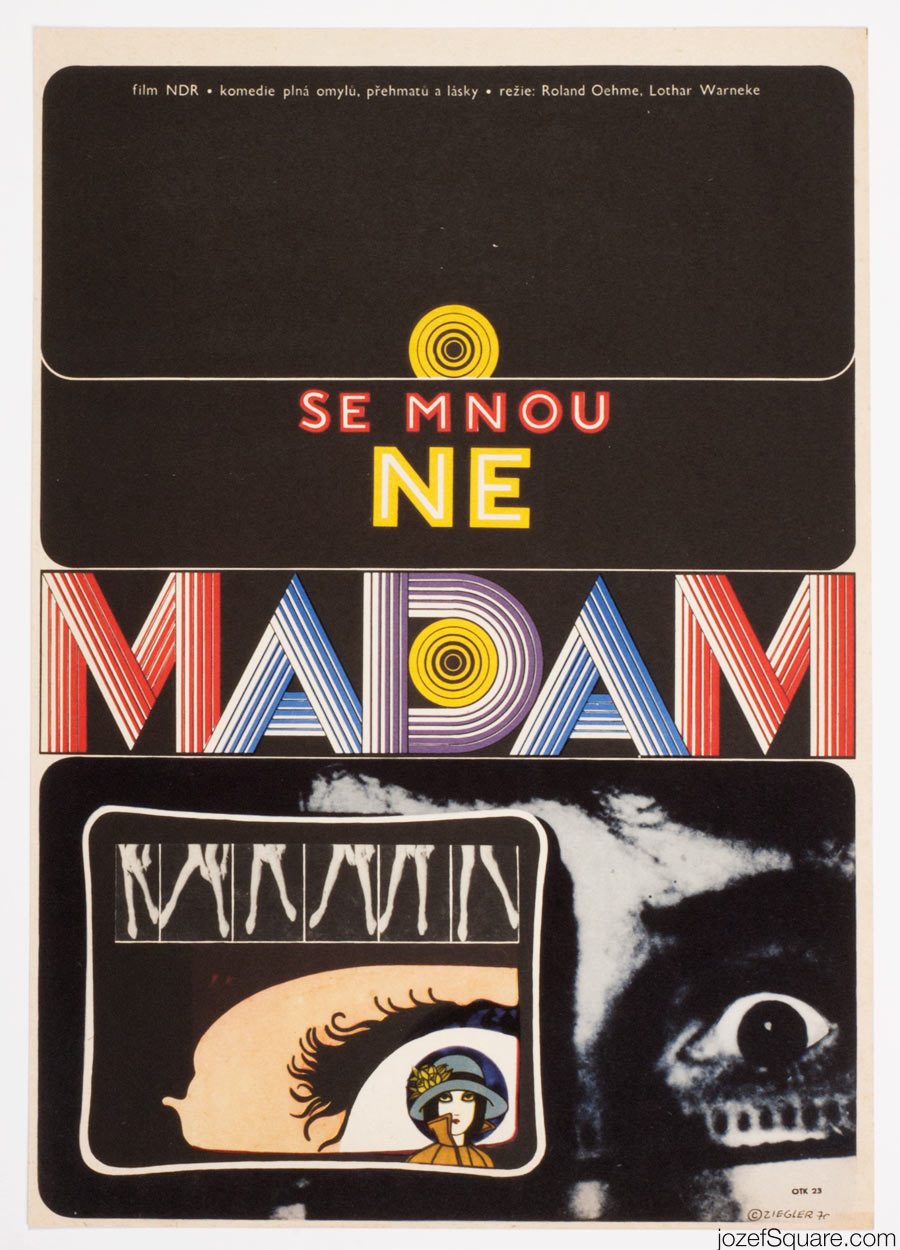 Not with me, Madam Movie Poster, 70s Artwork, Zdenek ZIegler