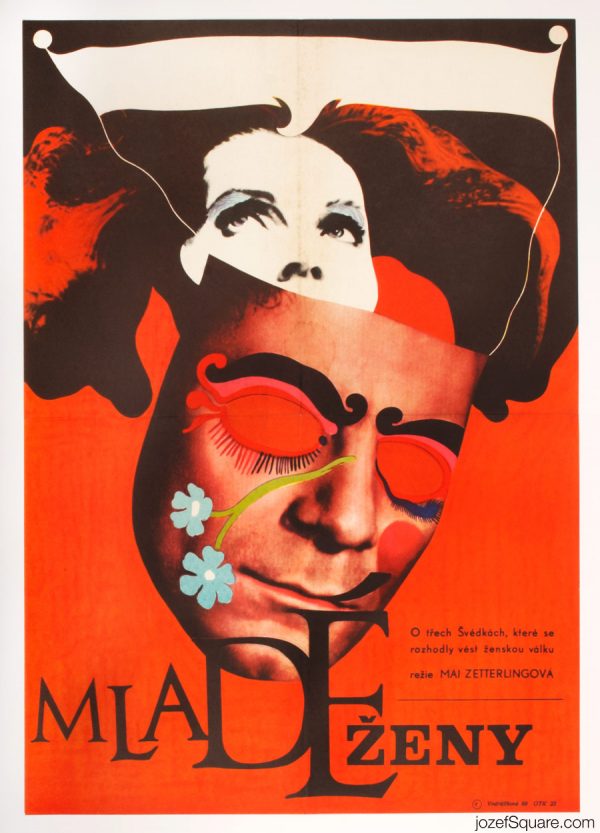 Movie Poster, The Girls, Eva Galova-Vodrazkova, 1960s Graphic Design