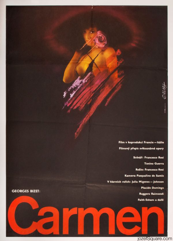 Carmen Movie Poster, Georges Bizet Adaptation, 80s Poster Art
