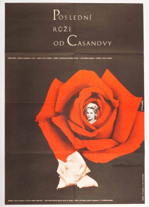 Last Rose from Casanova Movie Poster, Karel Vaca, 60s Artwork