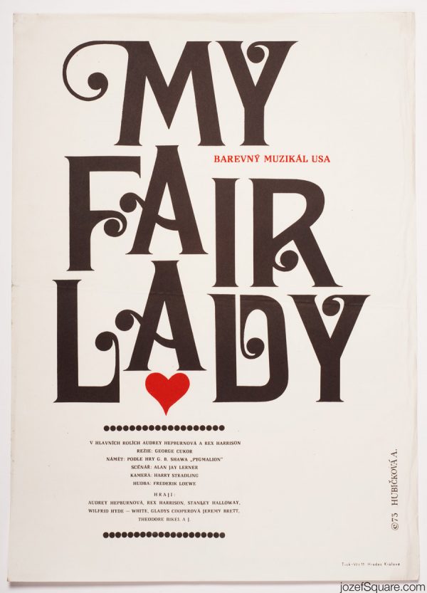 My Fair Lady Movie Poster, 70s Typography Poster Art