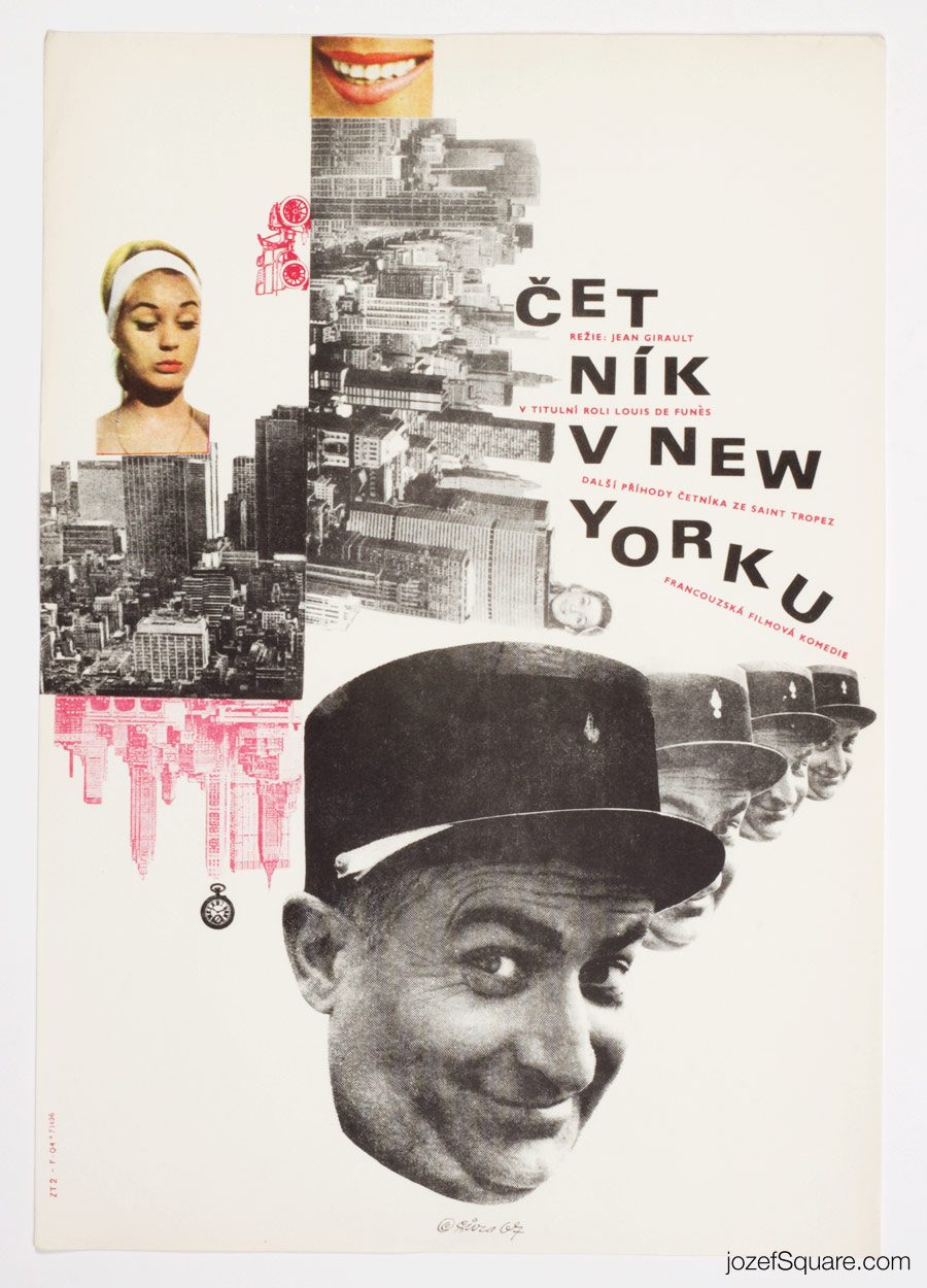 The Troops in New York, Louis de Funes, Collage Poster Art